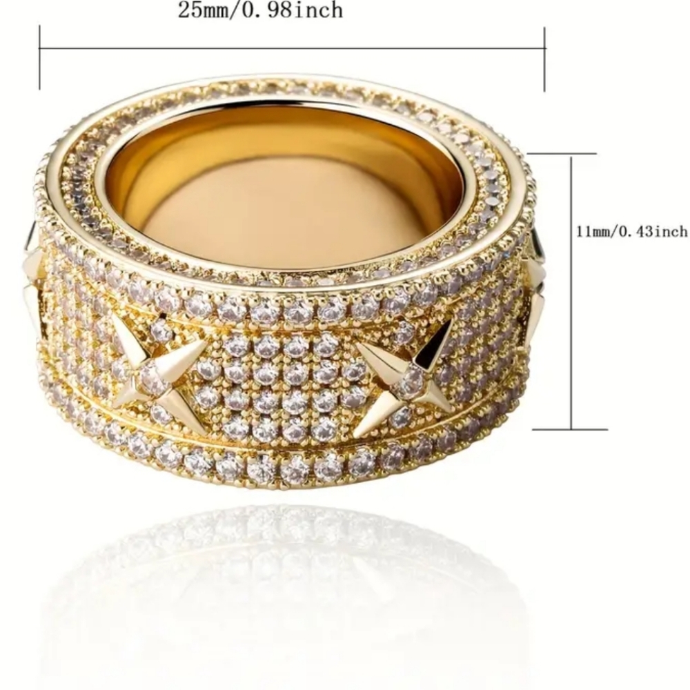 Amazing X Statement Ring with Zircon Paved Stones - Picture 3 of 4